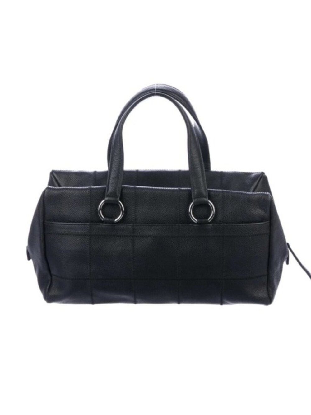 Chanel LAX Bowler Bag Black Caviar Leather Square Quilt Medium MSRP $4,500